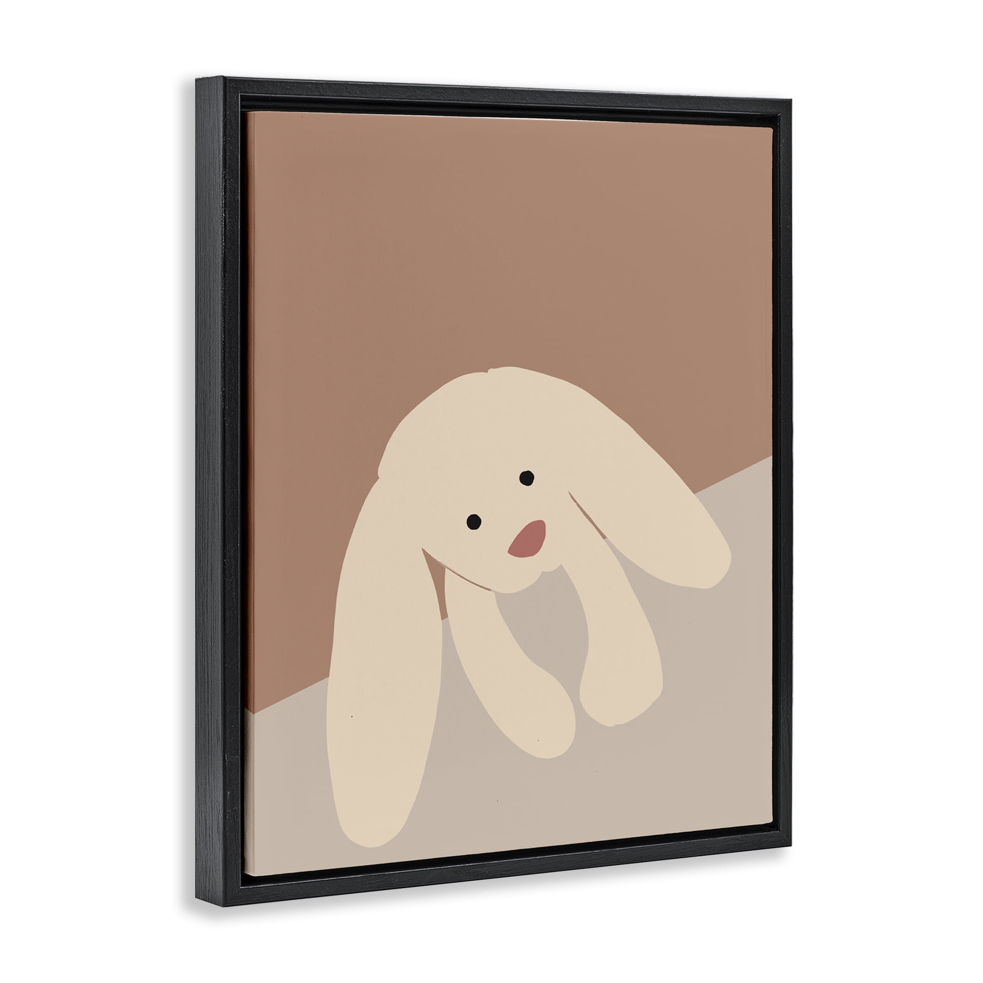 Stupell Industries Simple Floppy Bunny Animals & Insects Painting Black Floater Framed Art Print Wall Art, 17 x 21