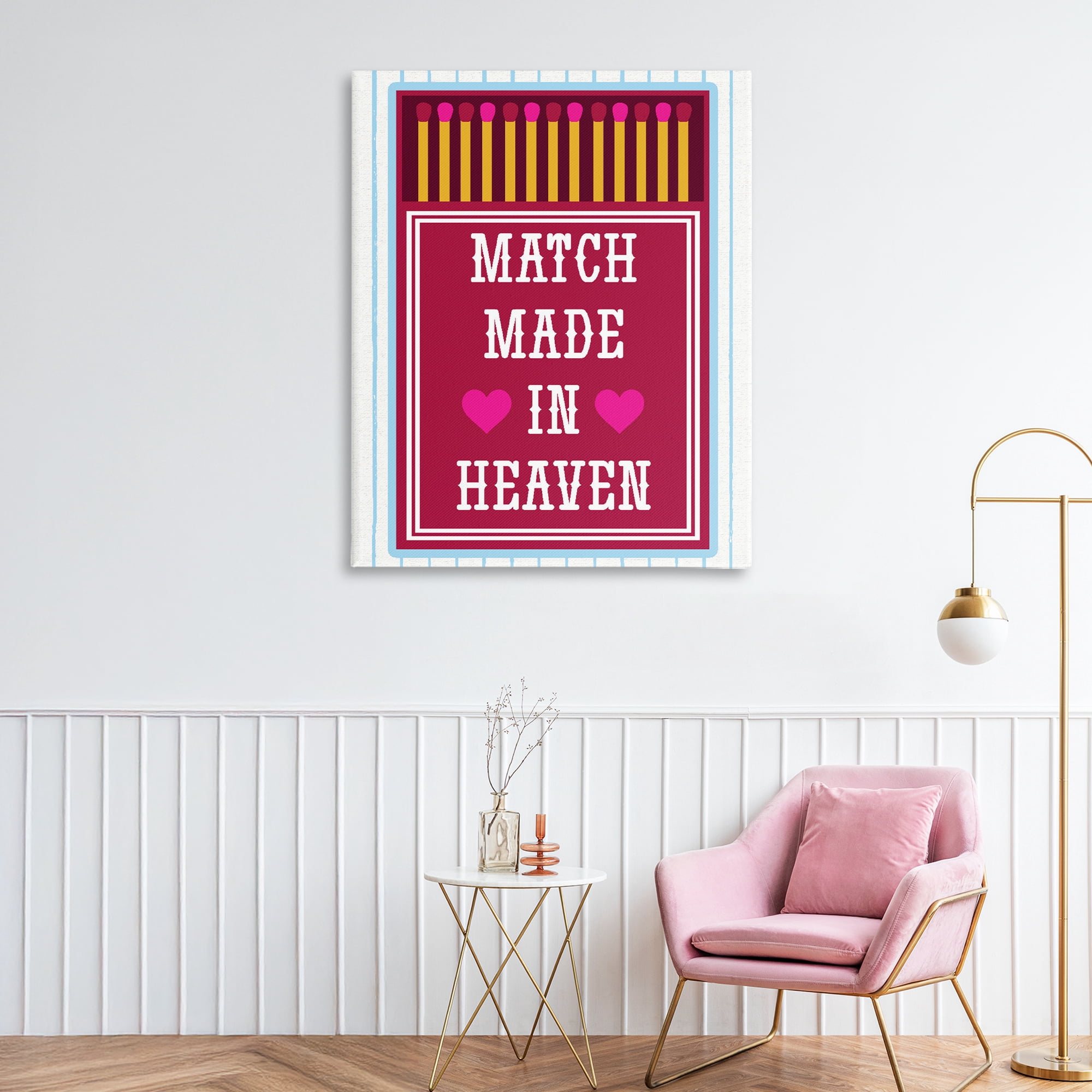 Stupell Industries Vintage Match Made In Heaven Canvas Wall Art, design by Lil' Rue