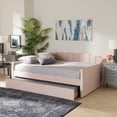 thumbnail image 6 of Baxton Studio Lennon Modern Engineered Wood with Trundle Daybed, Queen, Pink, 6 of 11