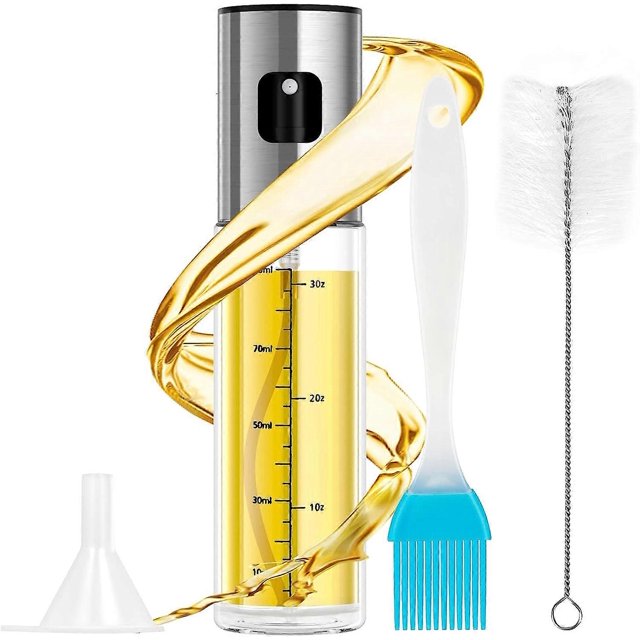 Pulverizador de aceite, botella de 100 ml, ideal para barbacoa, cocina, ensaladas, pasta y pan.