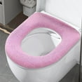 thumbnail image 5 of HomeDM Bathroom Toilet Seat Cover Pads, Pink Soft Comfortable Toilet Seat Cushion Cover Easy Installation Cushioned Lid Covers Reusable Warmer Cover Pads, 5 of 5