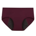 thumbnail image 2 of rygai Low-rise High Elastic Waterproof Layer Cotton Crotch Menstrual Panties Women Leakproof Physiological Period Solid Color Briefs,Wine Red,XL, 2 of 8