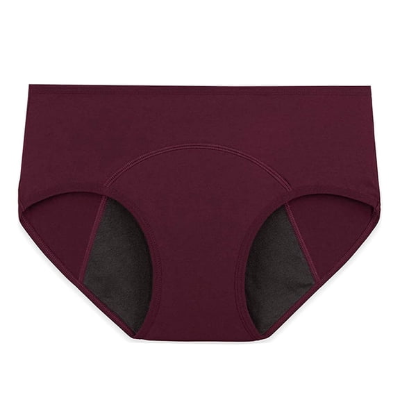 huanledash Low-rise High Elastic Waterproof Layer Cotton Crotch Menstrual Panties Women Leakproof Physiological Period Solid Color Briefs