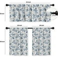 thumbnail image 2 of Kitchen Valance Curtains Sets, Sheer Kitchen Curtains, Short Half Curtains for Kitchen Windows, Blue Grey Modern Floral Kitchen Curtains Valance for Cafe Living Room Window Decor, Floral, 2 of 5