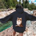thumbnail image 2 of WEAIXIMIUNG Graphic Sweatshirts for Women Ms Popular Logo To The Letters Sleeve Hooded, 2 of 5