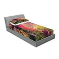 thumbnail image 2 of Ambesonne Forest Fitted Sheet & Pillow Sham Set, Majestic Autumn Trees, Twinxl, Red Green Brown, 2 of 2