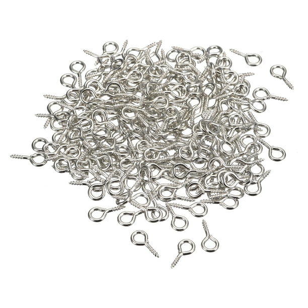 500uds Pequeño Tornillo Ojo Pasadores Ganchos Mini Ojales Tornillos Roscados, 5.5x12x1.2mm Autorroscante Tornillo para Joyería Fabricación DIY Artesanía, Níquel Plata Unique Bargains alfileres de ojo para hacer joyas