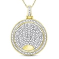 thumbnail image 2 of 10kt Yellow Gold Mens Round Diamond King Crown Charm Pendant 7/8 Cttw, 2 of 2