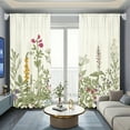 thumbnail image 3 of WNOOHIY Wildflower Green Leaves Plant Floral Light-filtering Curtains,39.5" × 87", Set of 2 Panels, 3 of 7