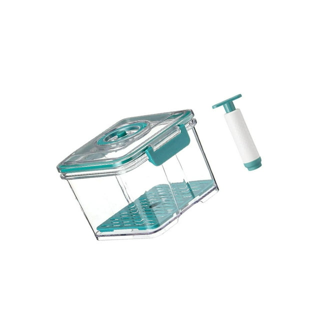 Food Storage for Vacuum Sealer Rectangle Organizer Plastic Vacuum Vacuum Container Fresh-keeping Box Container Green 1.5L