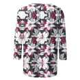 thumbnail image 5 of Jsaierl 3/4 Sleeve Womens Tops Plus Size Crew Neck Shirts Cute Graphic Petite Blouses Soft Elegant T-shirts Top S-5XL, 5 of 6