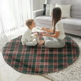 thumbnail image 3 of Green and Red Christmas Plaid Pattern Round Blanket,Comfortable Soft Flannel Throw Blanket,All Season,Warm Lightweight Blankets for Sofa Bed Couch Living Room Chair 47"x47", 3 of 5