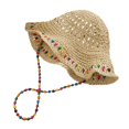 thumbnail image 3 of Sombrero de paja para mujer, gorra plegable para vacaciones, fiestas, bodas, festivales al libre., 3 of 9
