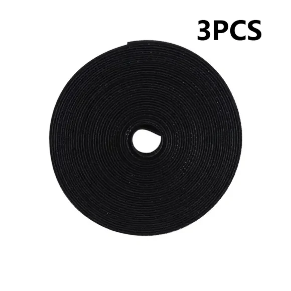 3PCS data cable storage with Velcro straps, cable management, fixed self-adhesive straps black 3PCS 15mm