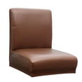 thumbnail image 3 of DOLITY Elastic Solid Stool Short Back Dining Chair Slipcover Modern Removable Anti-dirty Kitchen Seat Stretch Chair Cover Coffee, 3 of 9