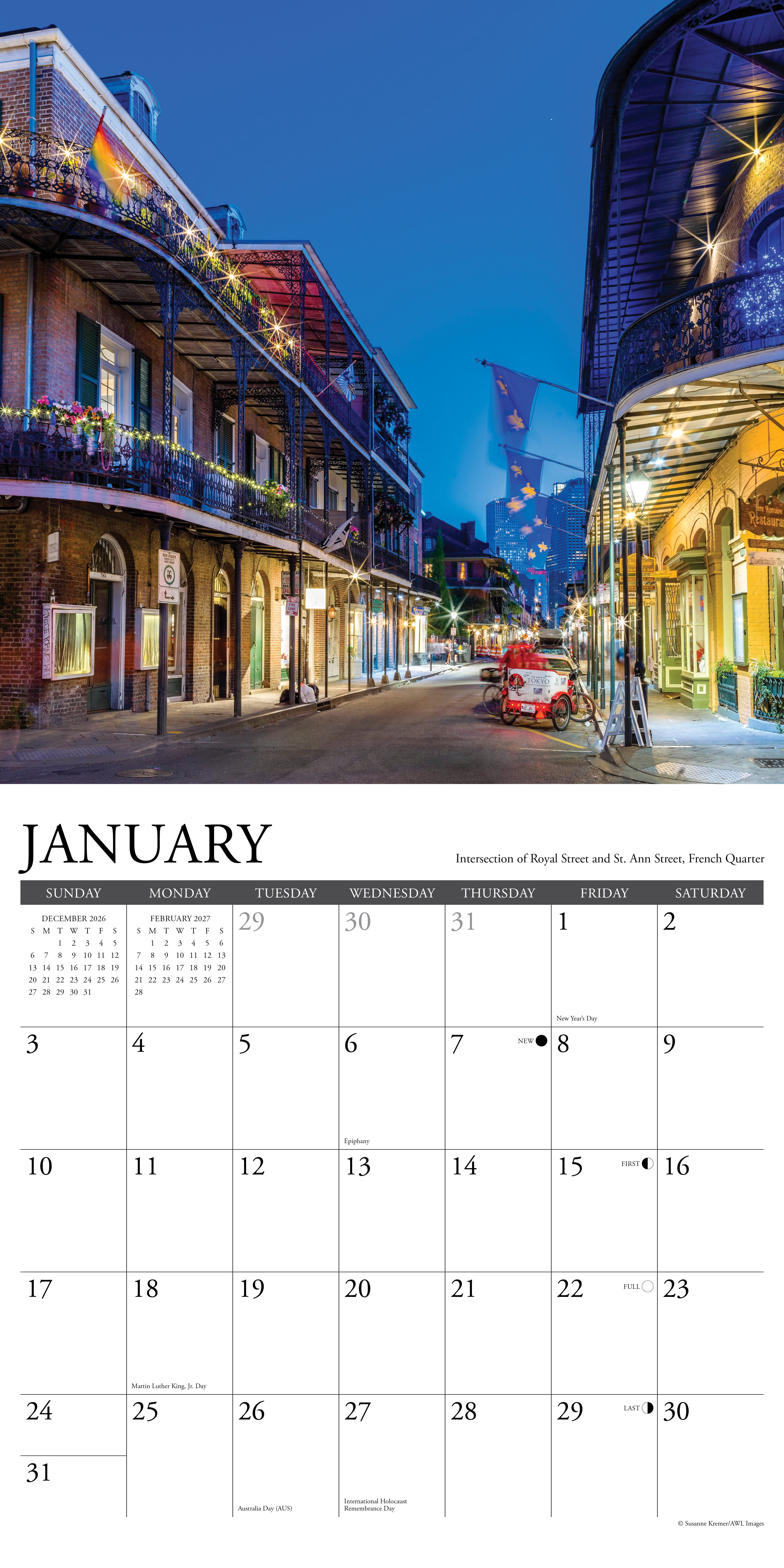 Willow Creek Press, New Orleans 2027 Wall Calendar