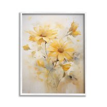 Stupell Industries Abstract Daisy Sprigs Botanical & Floral Painting White Framed Art Print Wall Art, 24 x 30