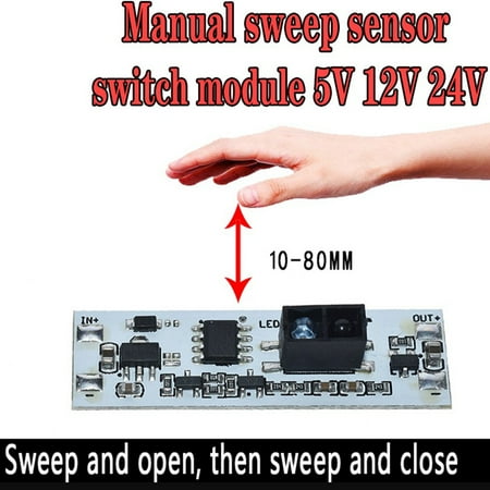 Scan Sensor Hand Sweep Switch Module 5V 12V 24V Short Distance IR LED Light