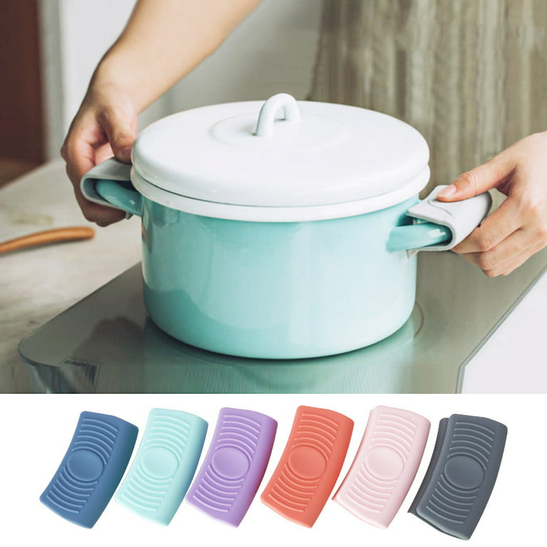 2Pcs Silicone Pan Handle Cover Heat Insulation Covers Pot Ear Clip Oven Grip❤_m$