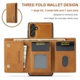 thumbnail image 6 of ELEHOLD 2-in-1 Detachable Wallet Case for Samsung Galaxy A51 4G Premium Leather Case Soft TPU Bumper Magnetic Removable Card Holders Kickstand Function Shockproof Case,brown, 6 of 8
