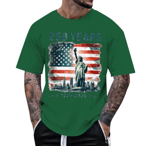 MuXiKeJi Clothes 250 Anniversary USA Shirt Men USA 250th Anniversary Shirt Patriotic American Flag Eagle Tops 1776-2026 Tshirt Gifts