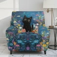 thumbnail image 2 of Xoenoiee Cat Daisy Flower Print Recliner Chair Covers, Stretch Reclining Cover, Recliner Sofa Slipcovers Jacquard Recliner Couch Covers Furniture Protector Covers for Pet Kid, 2 of 7