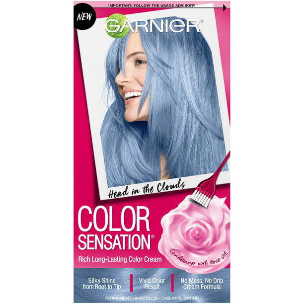Garnier Color Sensation Hair Color Cream,  Head in the Clouds (Light  Blue), 1 kit 