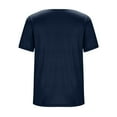 thumbnail image 6 of FRSASU Women's Satin Pile Collar Tops Soft Short Sleeve Slim Fit Blouse Elegant Going Out Business Summer Shirts Navy, 6 of 7
