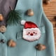 thumbnail image 1 of mfyjkho Broche navideño de poliéster, color blanco, rojo y marrón, accesorio para fiestas navideñas, 1 unidad., 1 of 6