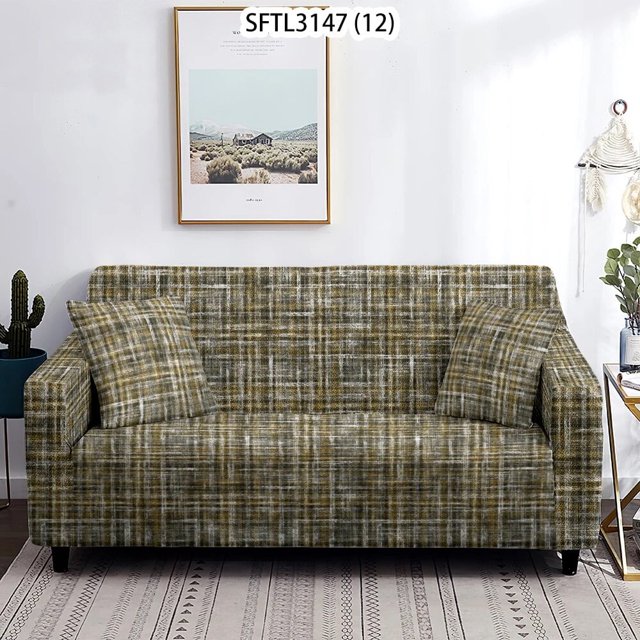 CHOK 2024 Colorful Abstract Ink Adjustable Sofa Cover Stripes Plaids And Covers Retro Sofa Covers Set Extensible Sofa Cover