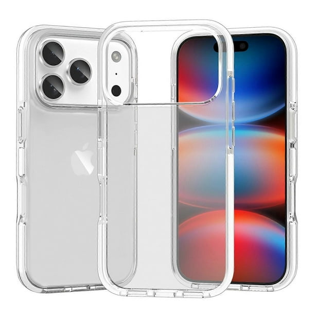 For iPhone 17 Pro Max Case TPU+TPE Anti-drop Clear Phone Cover - Transparent Black