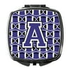 Caroline's Treasures CJ1068-ASCM Letter A Football Purple and White Compact Mirror CJ1068-ASCM, , multicolor