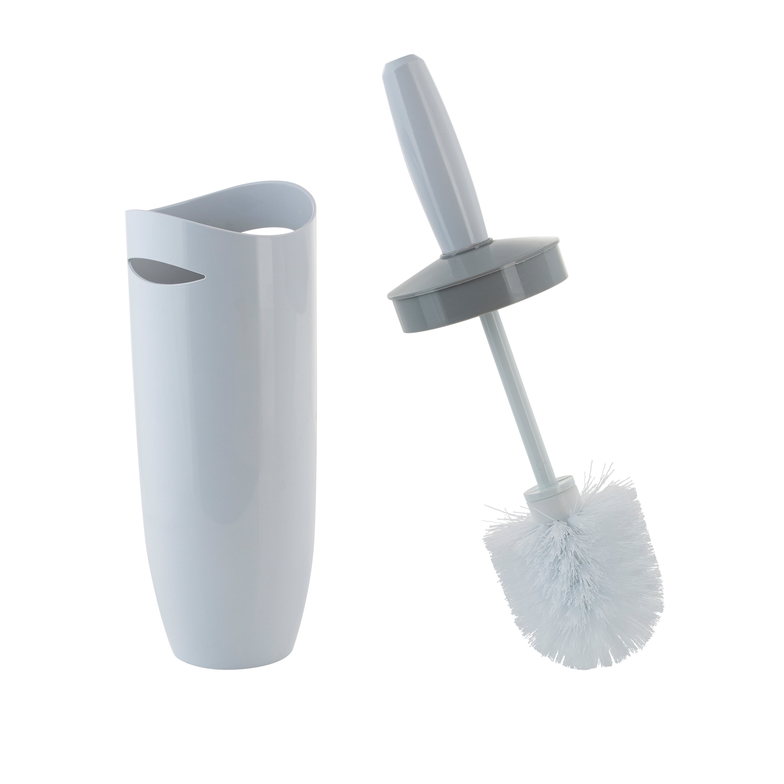 Bath Bliss 2 Pack Contour Toilet Brush and Holder in White