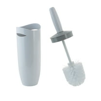 Bath Bliss Contour Bathroom Toilet Brush and Holder, White
