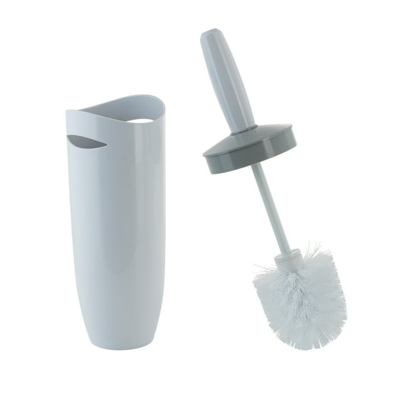 Bath Bliss Contour Bathroom Toilet Brush and Holder, White