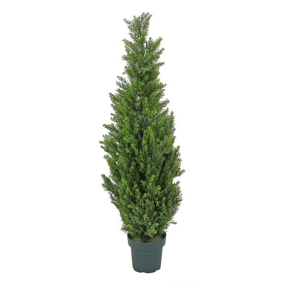 50 in. Artificial Tree Decoration, Cedar, Includes Green Pot Base