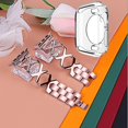 thumbnail image 2 of For Apple Watch Series 3/2/1 42mm Hollow Shiny Rhinestones Decor Strap+Transparent Watch Case, 2 of 3