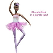 Barbie Dreamtopia Twinkle Lights Ballerina Doll, Brunette with Light-Up Feature Wearing Removable Headband & Tutu