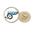 thumbnail image 1 of Musical Symbolic Melody Piano Keys Round Metal Golden Pin Brooch Clip, 1 of 3