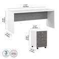 thumbnail image 5 of Echo 72W Computer Desk with Drawers in White & Gray - Engineered Wood, 5 of 5