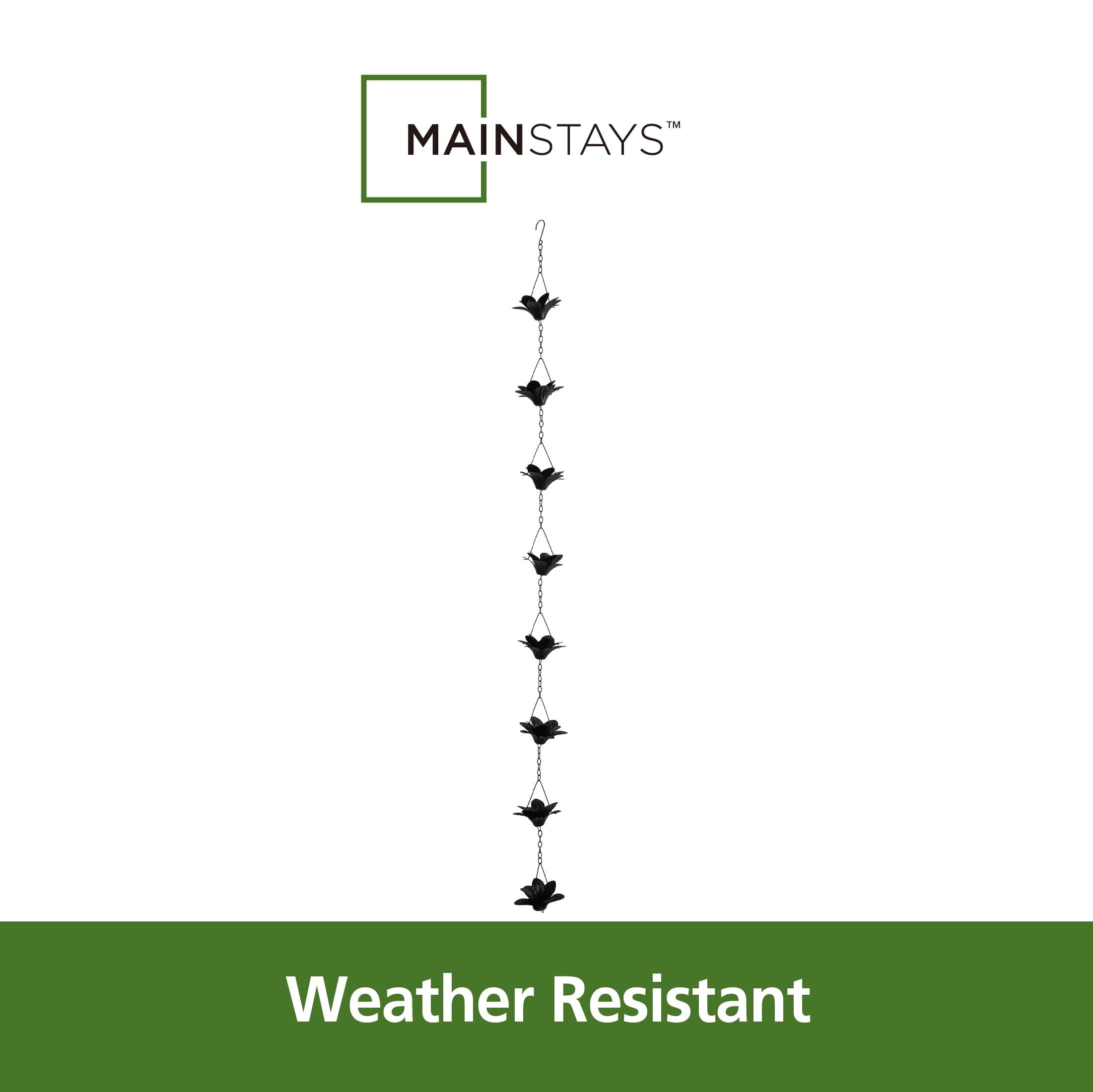 Mainstays Decorative Rain Chain Outdoor Garden Accessory with Weather-Resistant Finish