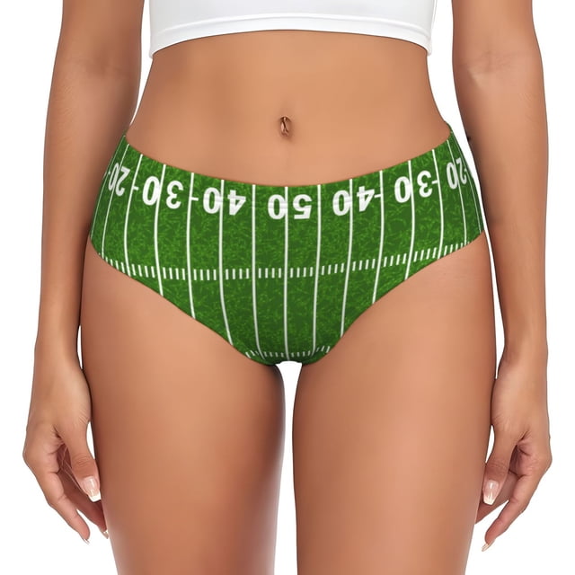 Fotbe American Football Field2 Calzones Estampados para Mujer – Ropa Interior de Algodón, Cómoda, Suave y Elástica-Medium
