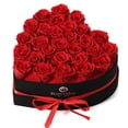 thumbnail image 1 of Rosas preservadas de color rojo rosado, 28 unidades en caja de regalo en forma de corazón, 1 of 6