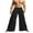 A-Black, variant on Mens Linen Wide Leg Pants Mens High Waisted Ruffle Hem Ruched Loose Casual Summer Beach Lounge Flowy Boho Palazzo Pants Flared Trousers