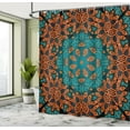 thumbnail image 5 of Ambesonne Psychedelic Shower Curtain, Floral Boho Hippie, 69"Wx75"L, Teal Orange, 5 of 5