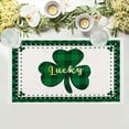 thumbnail image 3 of 4 piezas de manteles individuales del día de San Patricio lino verde trébol de cuatro hojas con estampado de 33x48cm aislamiento térmico para la decoración de fiestas navideñas, 3 of 5