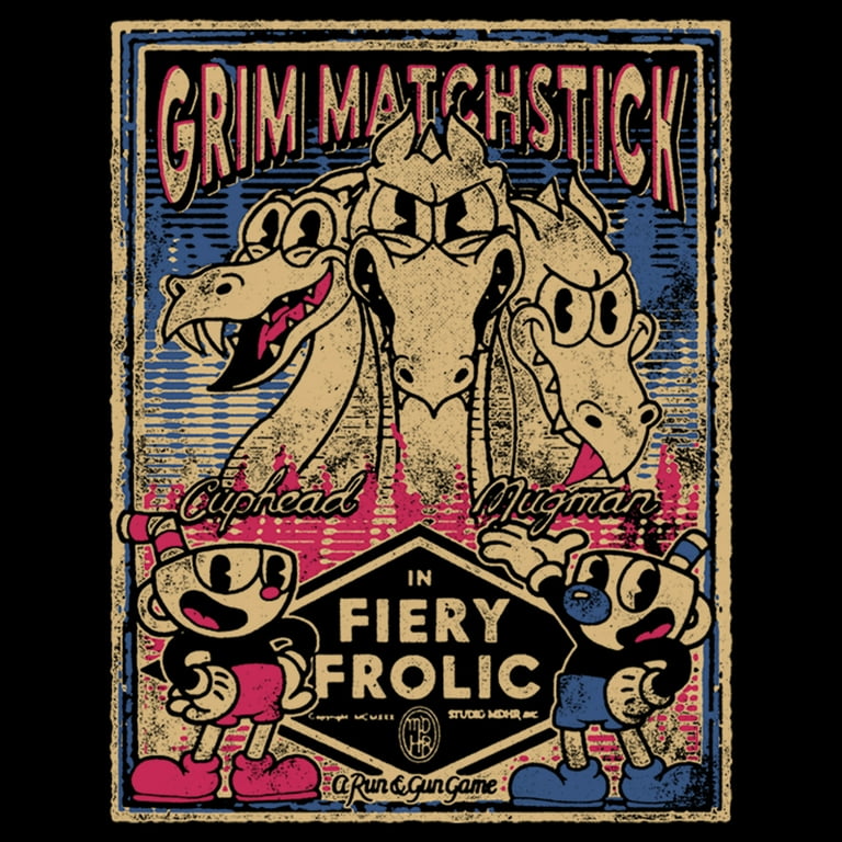 Boy's Cuphead Grim Matchstick in Fiery Frolic Poster Graphic Tee