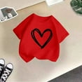 thumbnail image 4 of Tiijoy Big Girl's T Shirt Heart Print Short Sleeve T-Shirt Crew Neck Casual Tshirt, 4 of 4
