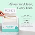 thumbnail image 4 of POND’S Ultra Soft Dry Face Towels, 50 Count, Biobased Disposable Wipes for Makeup Removal, Gently Exfoliating, Durable and Gentle for Sensitive Skin, 4 of 4