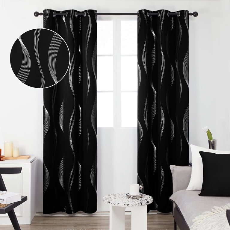 Wave Pattern Blackout Curtain Panels, Set of 2 photo 1